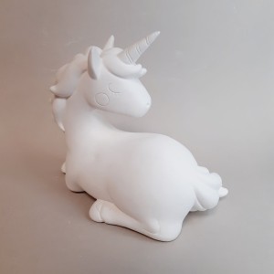 Figura infantil de escayola unicornio corazón