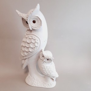 Buho con hijo tamaño 31 cm.