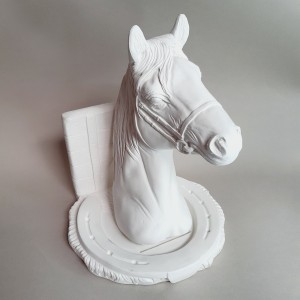 Figura de escayola sujetalibros caballo