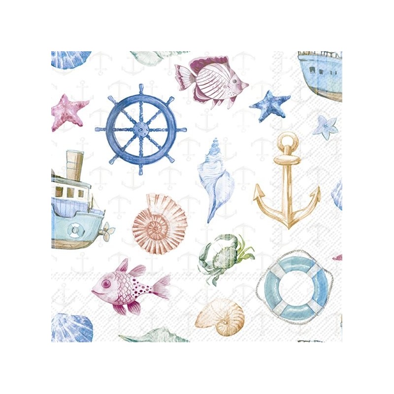 20 Servilletas de diseño con motivos marinos IHR | TOPAZ