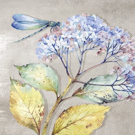 5 Servilletas decoupage flores y libélula IHR | TOPAZ