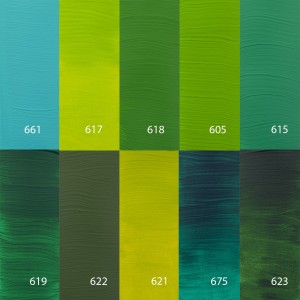 Pintura acrílica Amsterdam - gama de verdes