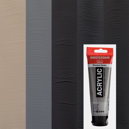 Pintura acrílica Amsterdam - gama de colores grises y negros
