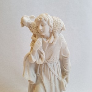 Belen para pintar - pastor con oveja - detalle