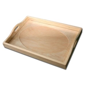 Bandeja con cristal ovalada para punto de cruz