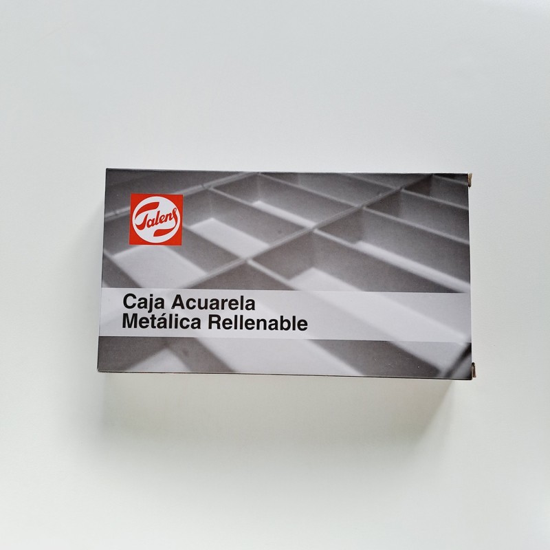 Caja de acuarelas metálica rellenable