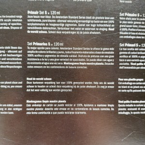 Set de colores acrílicos Amsterdam - detalle en castellano