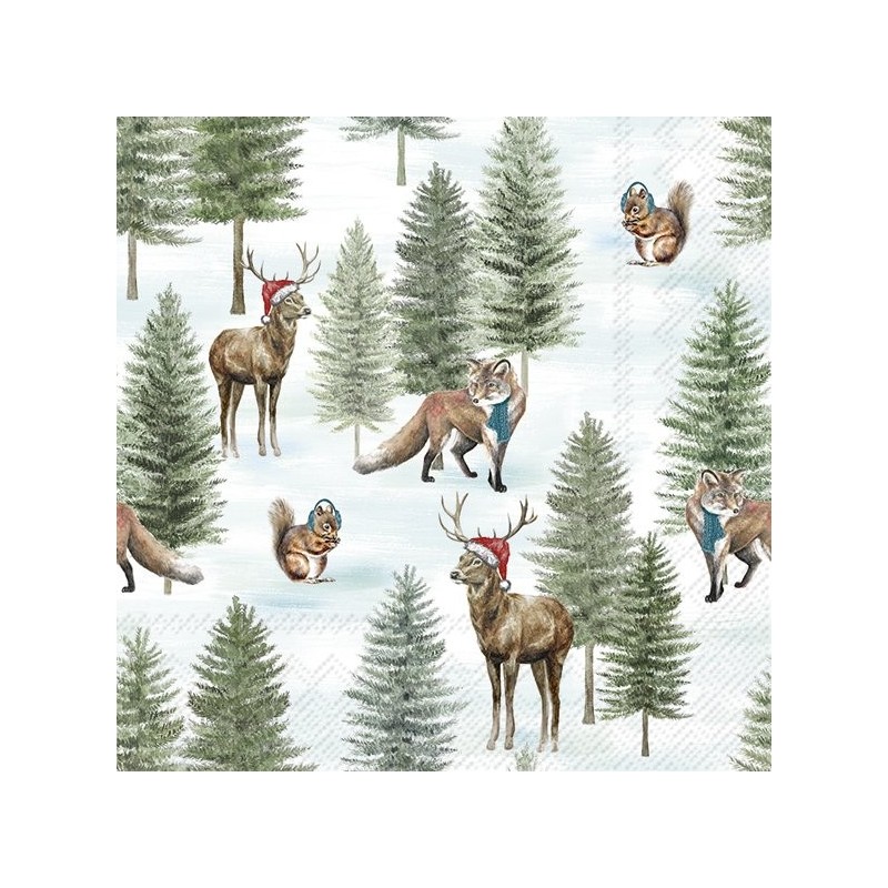 5 servilletas con motivos de animales nórdicos de navidad IHR | TOPAZ