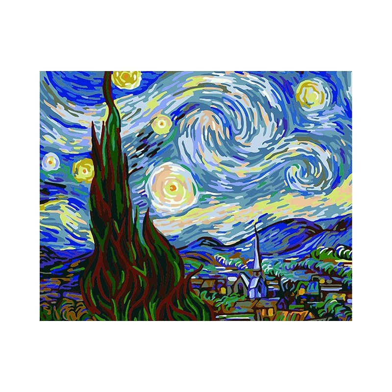 PINTAR POR NUMEROS -NOCHE ESTRELLADA