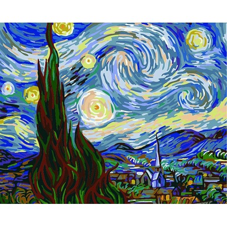 PINTAR POR NUMEROS -NOCHE ESTRELLADA