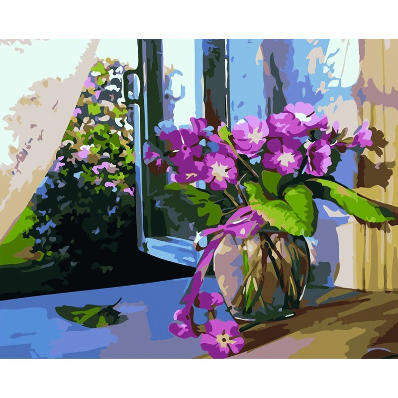 Colorear por números - Planta en ventana