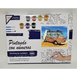 Pintar por numeros - Furgo Hippy surf