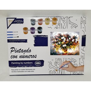 Pintando con números - Jarrón con flores