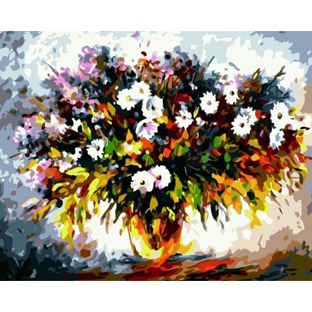 Pintando con números - Jarrón con flores