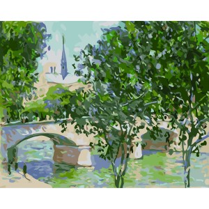 Colorear por números - Paisaje fluvial