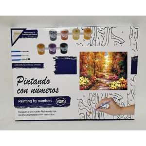 Pintar por números - Paisaje primavera floral
