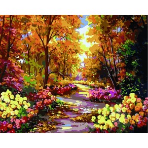 Pintar por números - Paisaje primavera floral