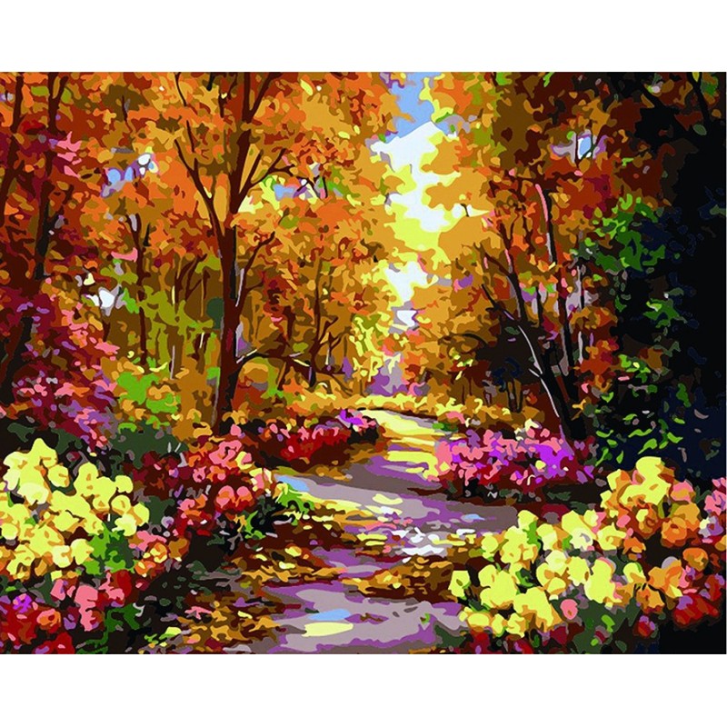 Pintar por números - Paisaje primavera floral