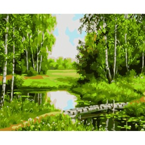 Pintar por números - Paisaje de estanque