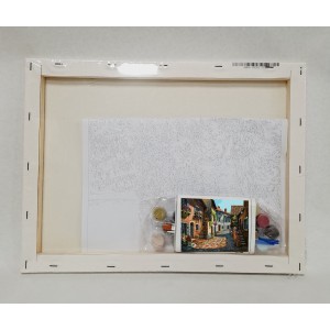 Pintar por números - Paisaje de pueblo - detalle contenido