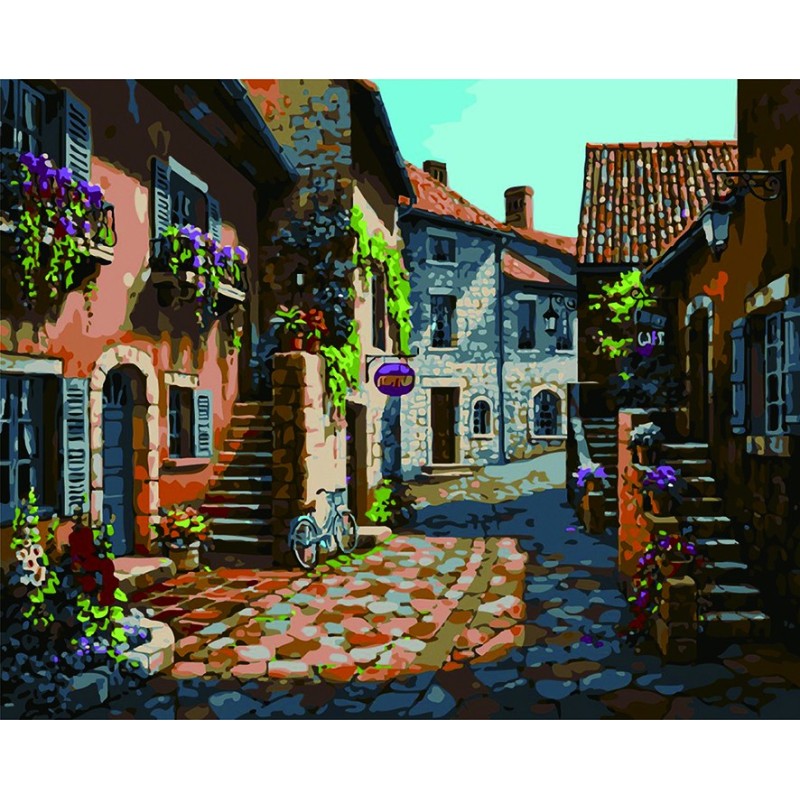 Pintar por números - Paisaje de pueblo