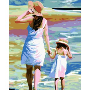 Pintar por números - paseo en la playa