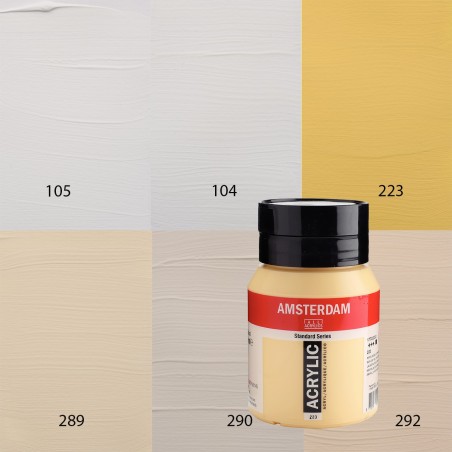 Pintura acrílica Amsterdam. Gama de blancos y beig. Paleta de colores