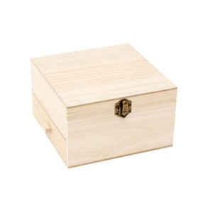 Caja de madera con cajones laterales
