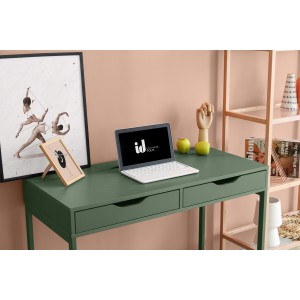 Mesa escritorio pintada con la Pintura Eco Muebles Verde Caqui
