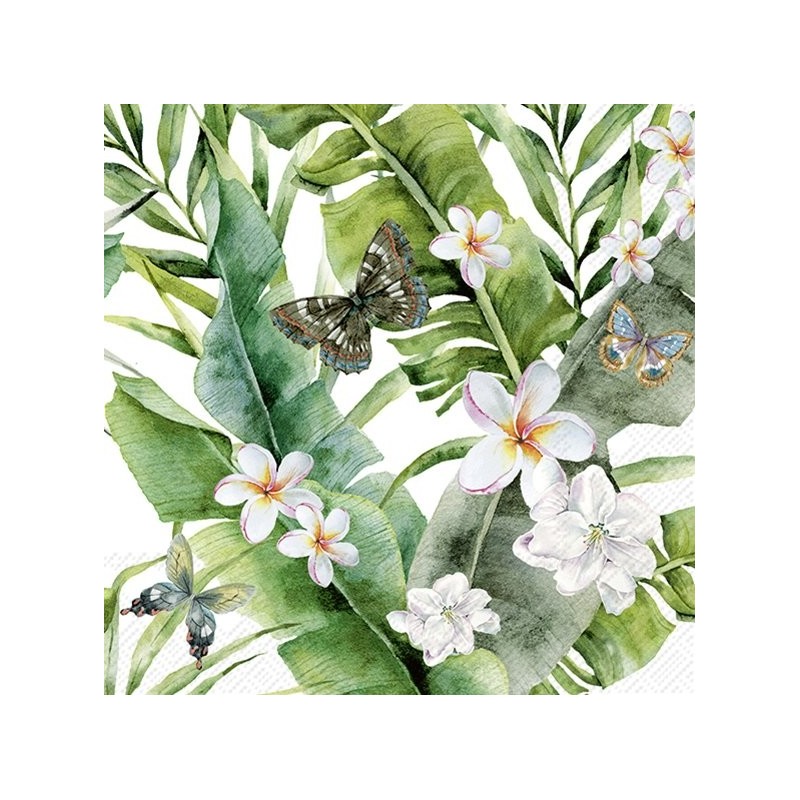 5 Servilletas de papel motivo de hojas de la selva |TOPAZ