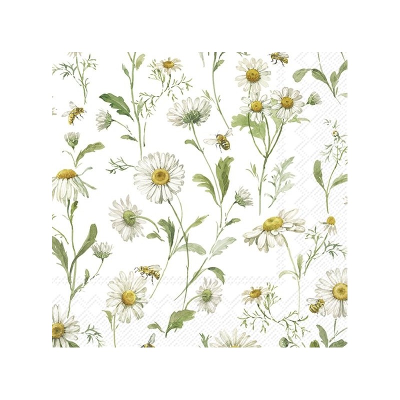 Paquete de Servilletas decoradas flores margaritas IHR | TOPAZ
