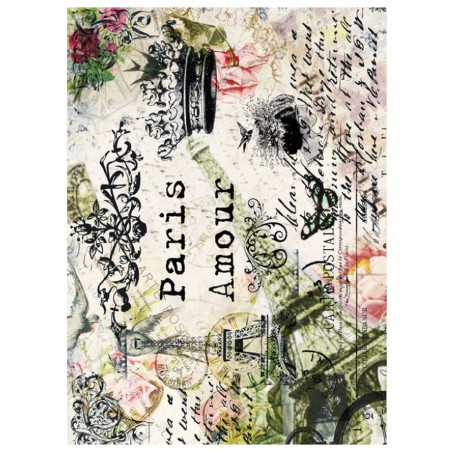 PAPEL DE ARROZ CADENCE PARIS AMOUR 30x41 CM