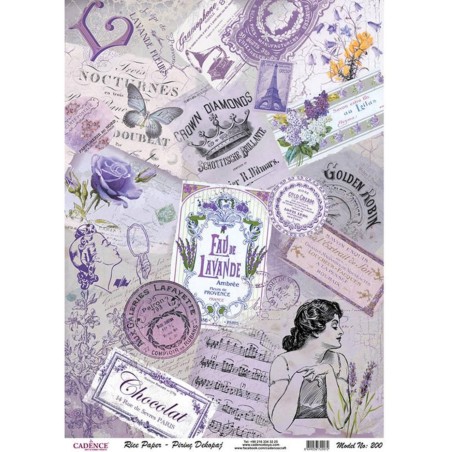 PAPEL DE ARROZ CADENCE LAVANDA Y MUJERES