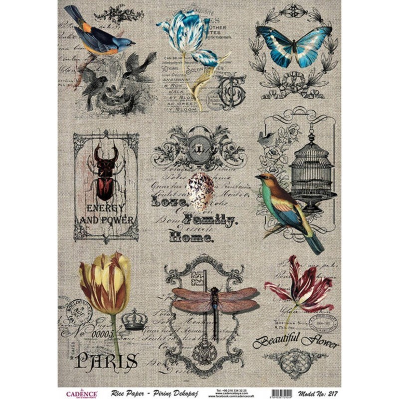 PAPEL DE ARROZ CADENCE LOVE, FAMILY, HOME 30x41 CM