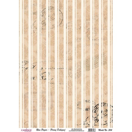 PAPEL DE ARROZ CADENCE LISTONES BEIS 30x41 CM