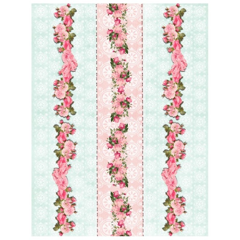 PAPEL DE ARROZ CADENCE GUIRNALDAS DE ROSAS 30x41 CM