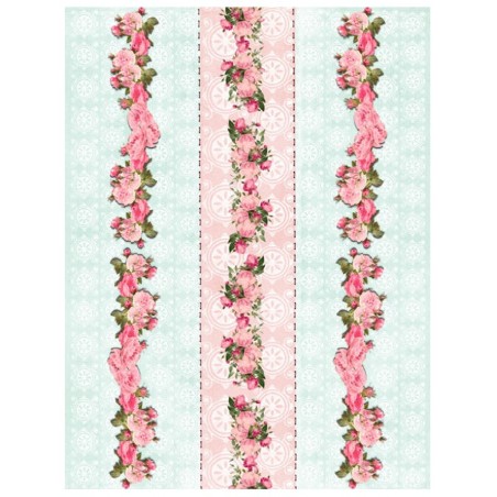 PAPEL DE ARROZ CADENCE GUIRNALDAS DE ROSAS 30x41 CM