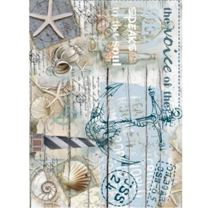 PAPEL DE ARROZ CADENCE MOTIVOS MARINOS 30x41 CM