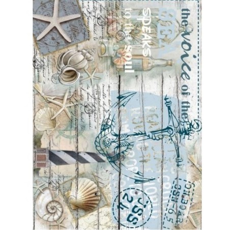 PAPEL DE ARROZ CADENCE MOTIVOS MARINOS 30x41 CM