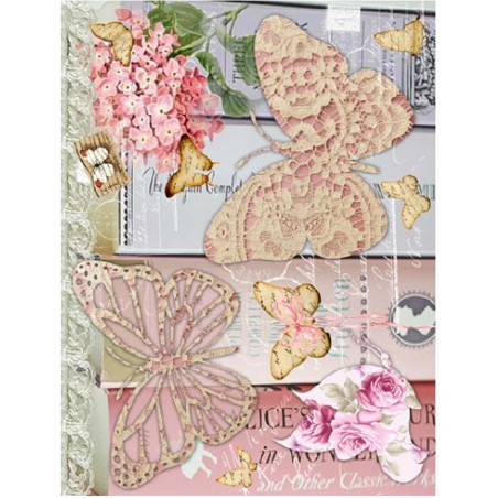 PAPEL DE ARROZ CADENCE MARIPOSAS DE ENCAJE 30x41 CM