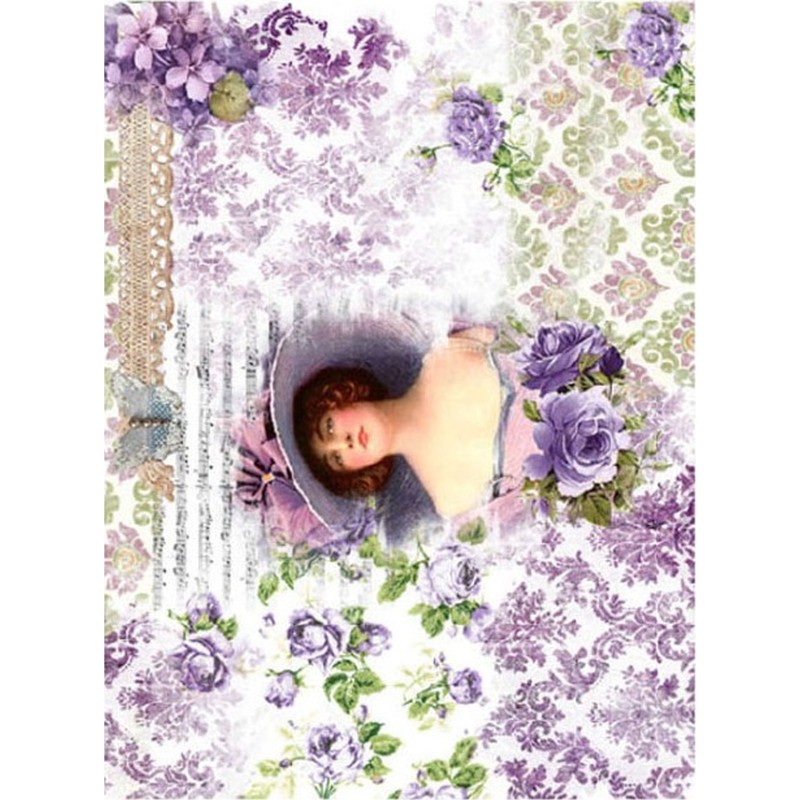 PAPEL DE ARROZ CADENCE MUJER CON PAMELA 30x41 CM