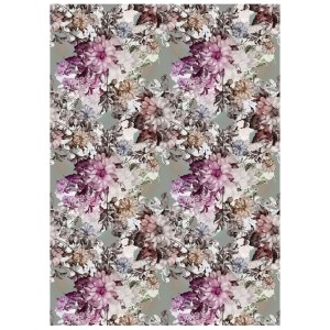 PAPEL DE ARROZ CADENCE FLORES FONDO GRIS 30x41 CM