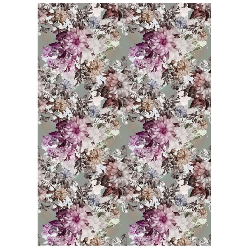 PAPEL DE ARROZ CADENCE FLORES FONDO GRIS 30x41 CM