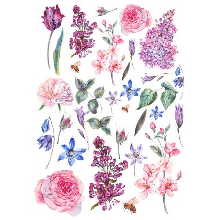 PAPEL DE ARROZ CADENCE LILAS Y GARDENIAS 30x41 CM