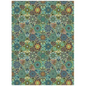 PAPEL DE ARROZ CADENCE MANDALA FLORES VERDES 30x41 CM