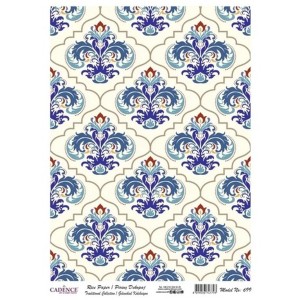 PAPEL DE ARROZ CADENCE GRECAS AZULES 30x41 CM