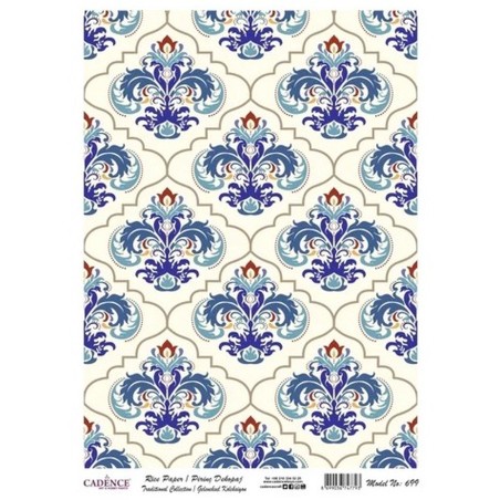 PAPEL DE ARROZ CADENCE GRECAS AZULES 30x41 CM