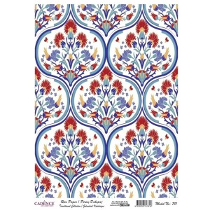 PAPEL DE ARROZ CADENCE GRECAS AZULES Y GRANATES 30x41 CM