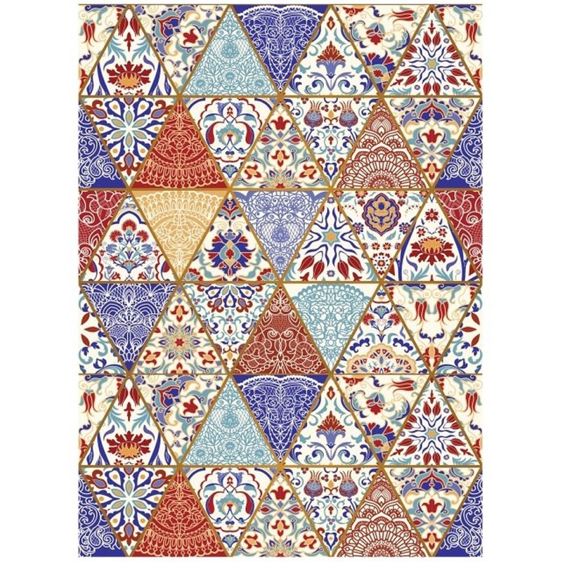 PAPEL DE ARROZ CADENCE MANDALA TRIANGULOS 30x41 CM