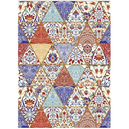 PAPEL DE ARROZ CADENCE MANDALA TRIANGULOS 30x41 CM